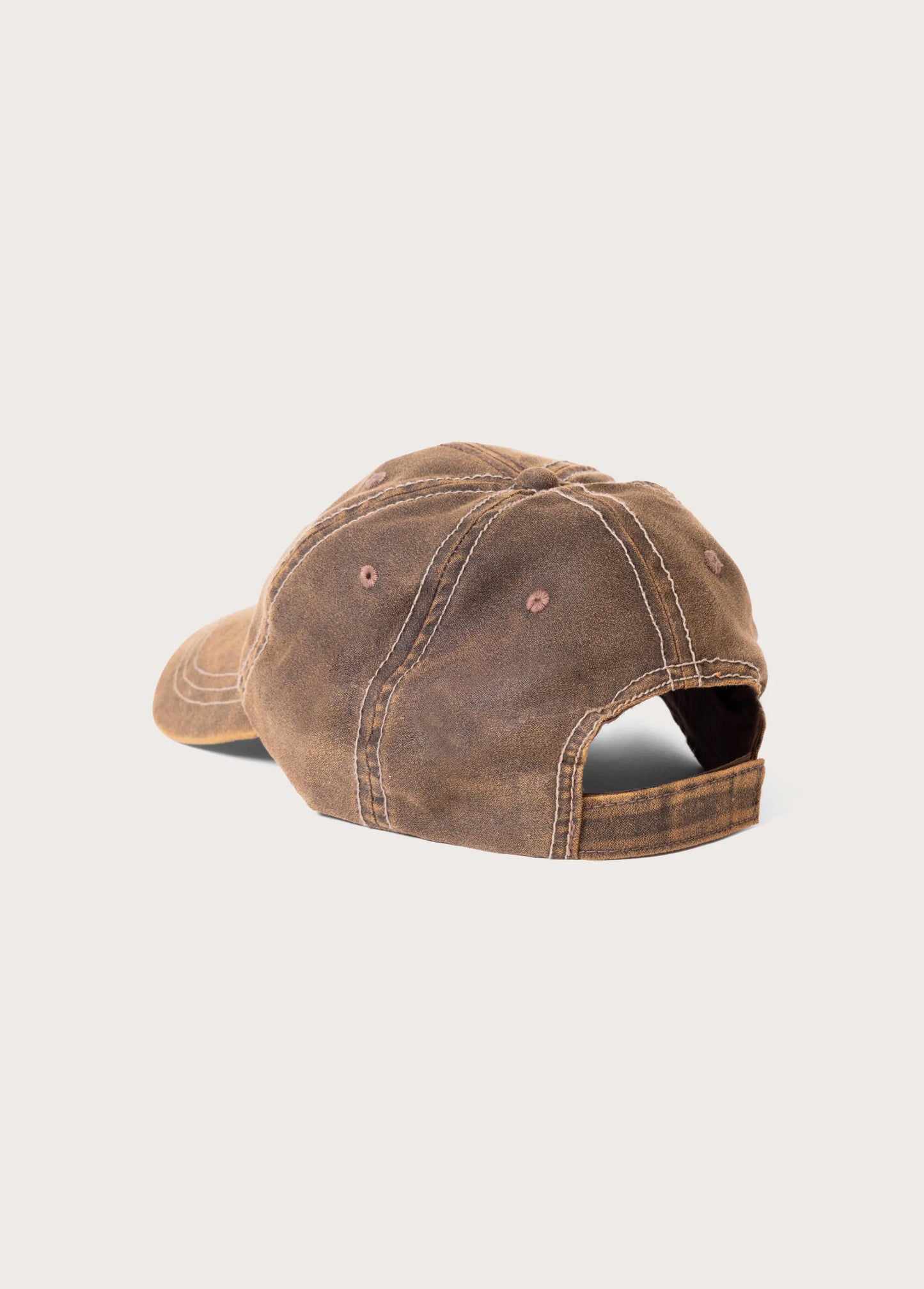 ONE OF THESE DAYS RUNNING HORSE LEATHER PATCH HAT- Brown
