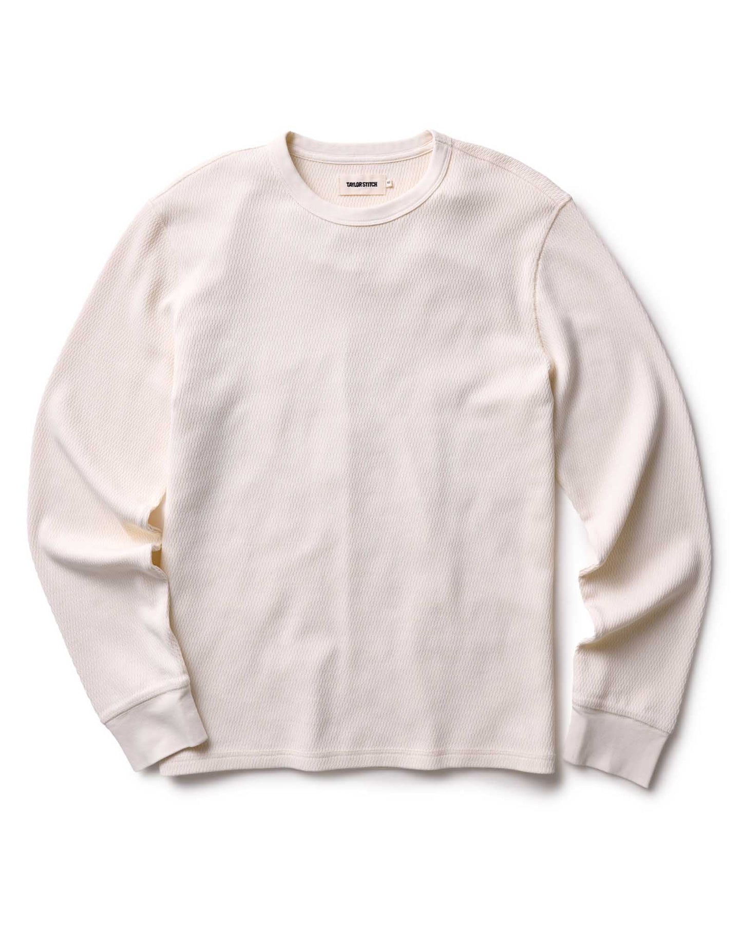 Taylor Stitch Organic L/S Cotton Crew- Vintage White Waffle