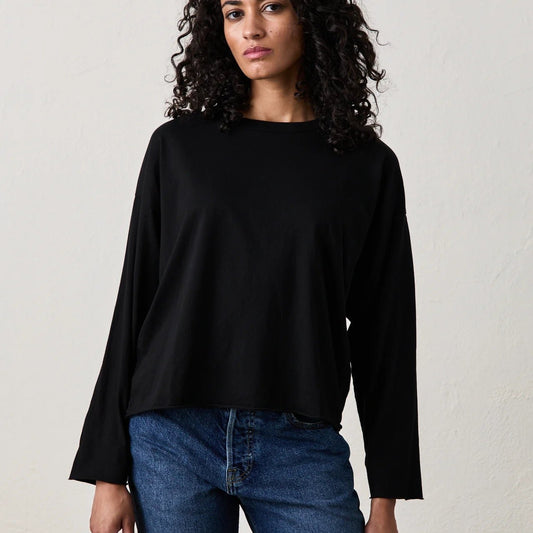 NSF Loffler L/S Boxy Crew- Black