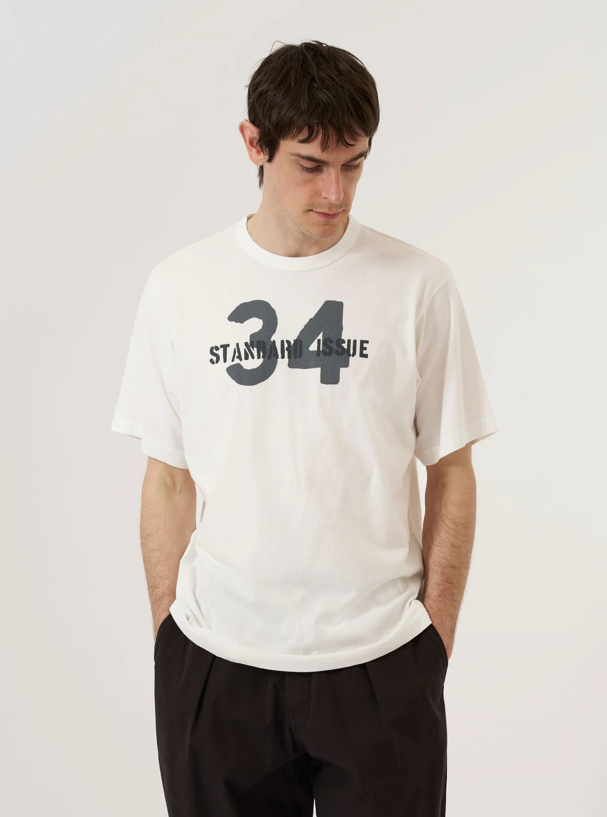 Universal Works Ecru Single Jersey 34 Printed Core Tee
