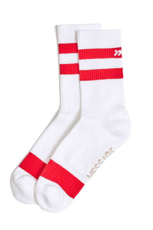 Message Sport Sock- Red/White