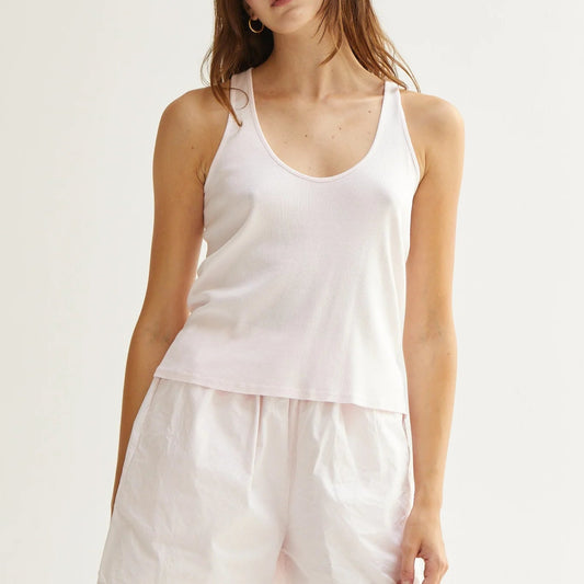 Asher LA Tina Scoop Tank- White