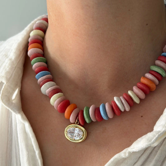 ALV Punch Necklace with EAST West Oval Charm