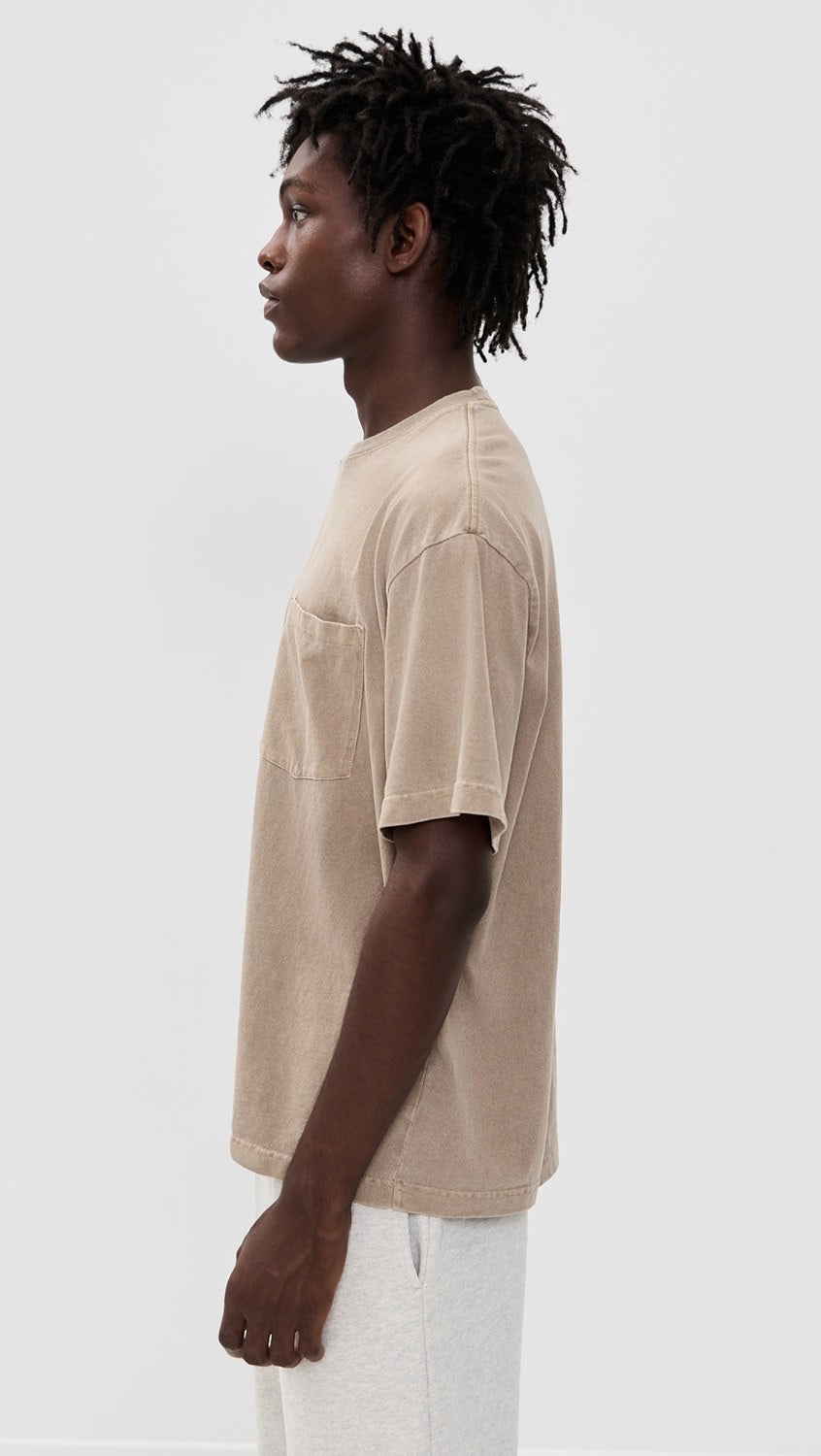ASHER LA Ethan Pocket Tee-Bisque