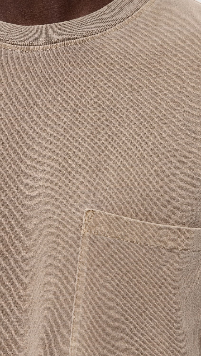ASHER LA Ethan Pocket Tee-Bisque