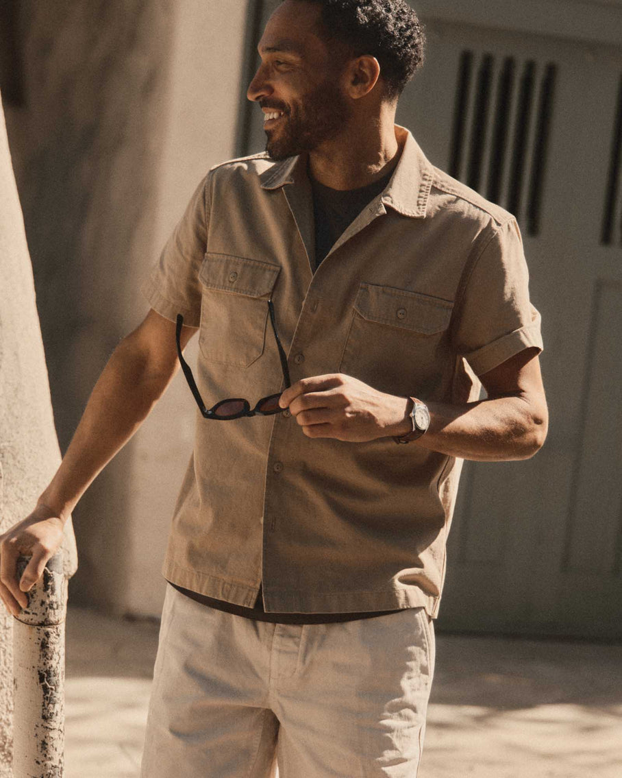 Taylor Stitch The Short Sleeve  Mechanic Shirt- Khaki
