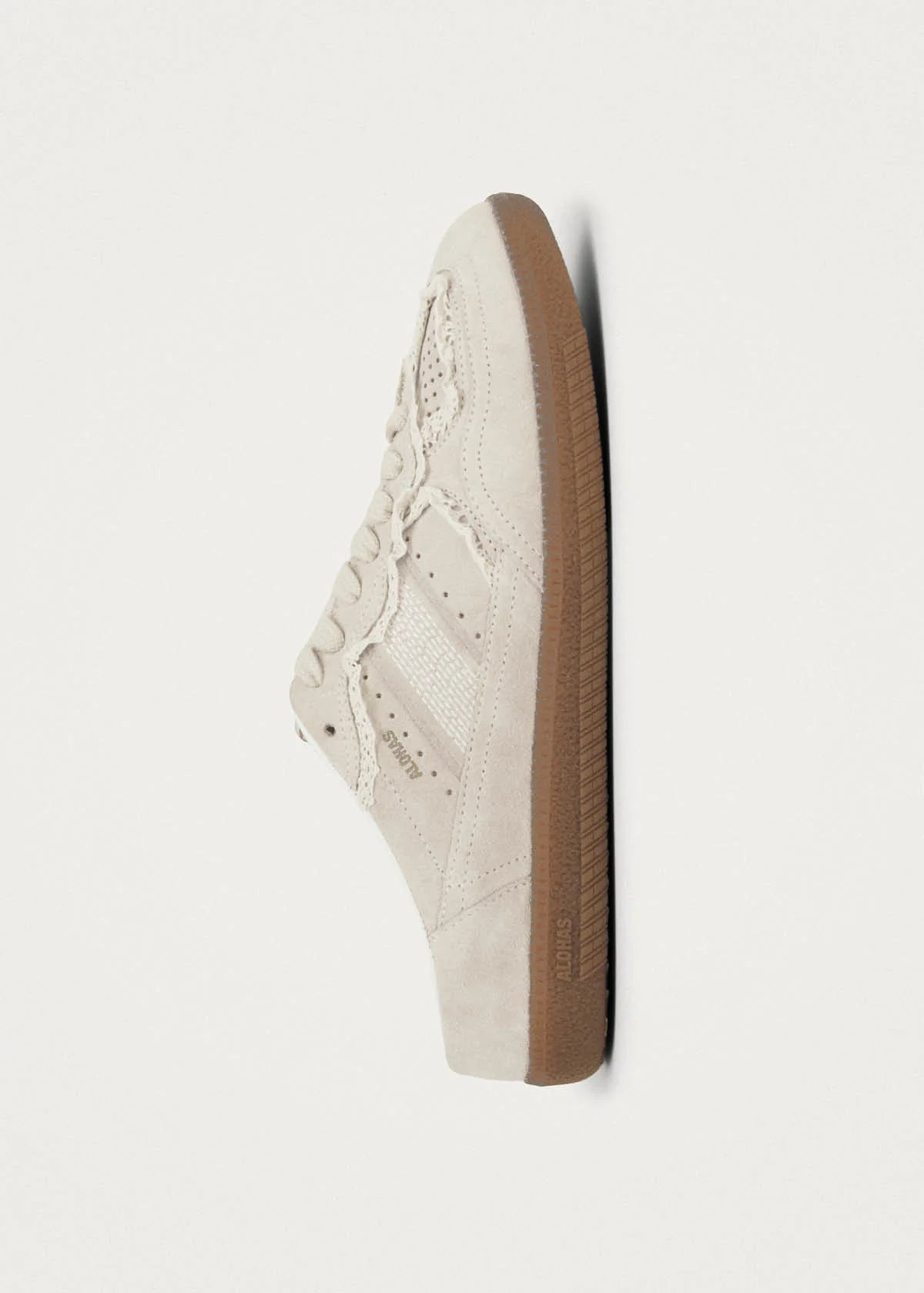ALOHAS  Mule Crochet Cream Leather